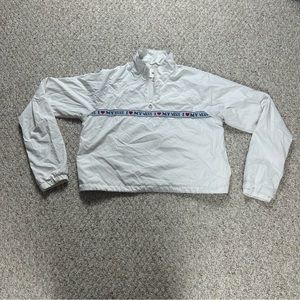 Vans Off The Wall Crop Quarter Zip White Windbreaker Ventilated Women’s XS